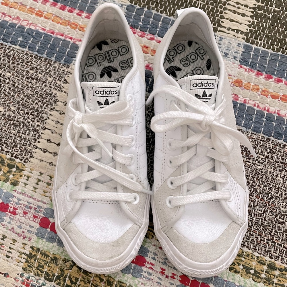 White Adidas Nizza Sneakers Mens Size 6